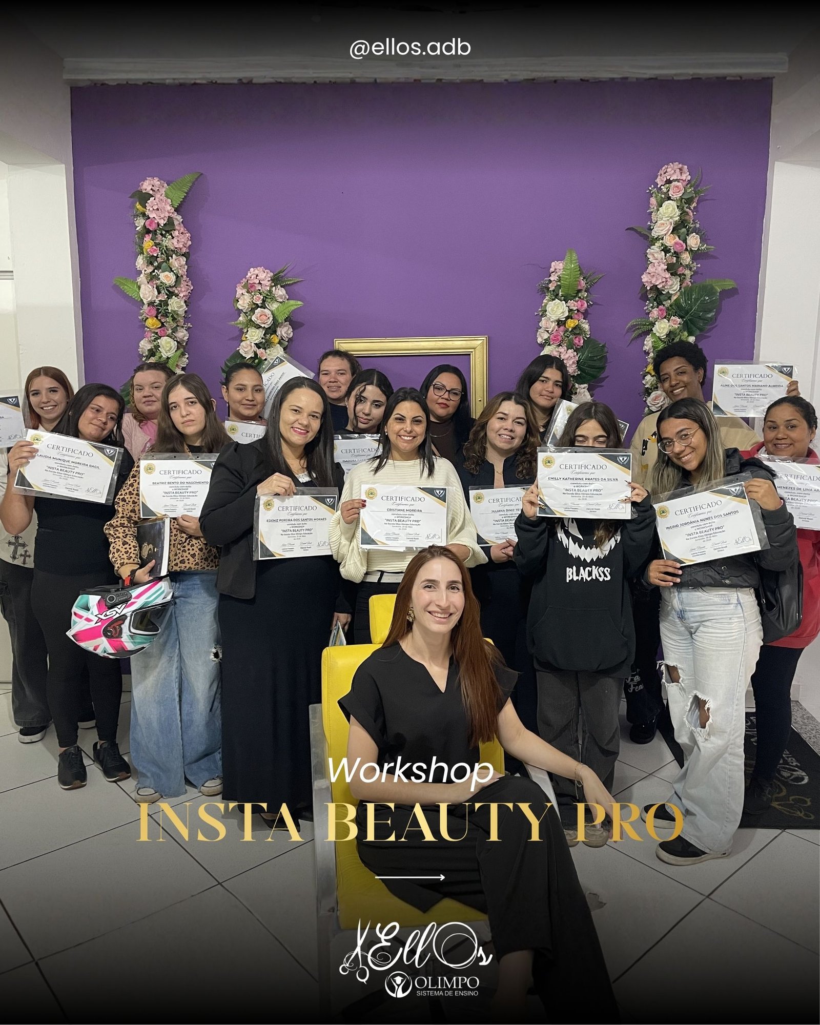 Aula prática na Ellos Academia de Beleza